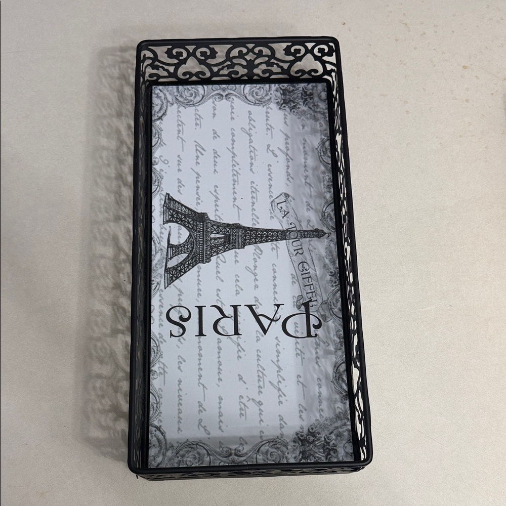 Black Eiffel Tower Decorative Tray